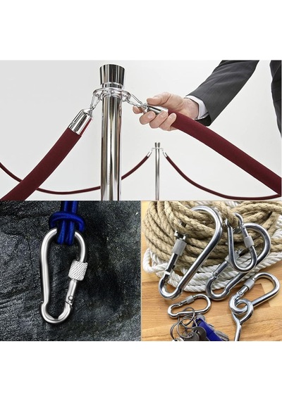 Ayrex Badem10 Karabina Kilitli 10 Mm Yaylı Kanca Paslanmaz Çelik Kilit Tırmanma Olta Kamp Ekipmanları Hamak Anahtar