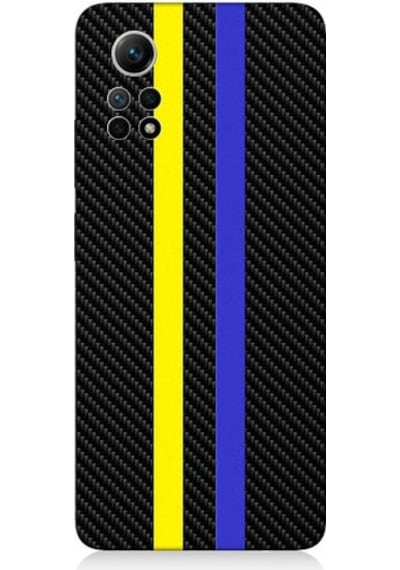 Xiaomi Redmi Note 12 Pro 4g Uyumlu Sarı Lacivert Karbon Motif Desenli Silikon Kılıf