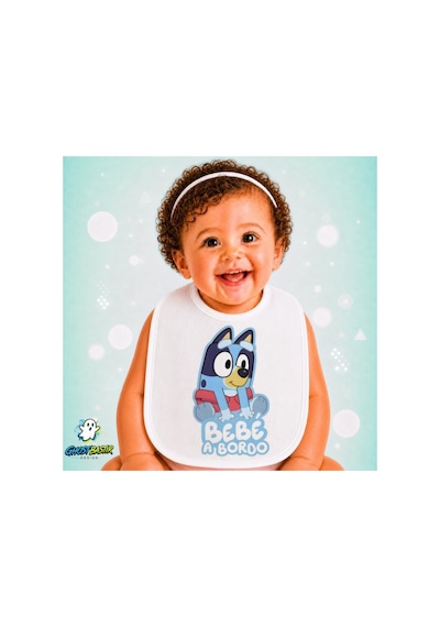 Bluey Keten Bebek Mama Önlüğü Yumuşak - Emici - Yıkanabilir - Özel Tasarım P025 Çok Renkli
