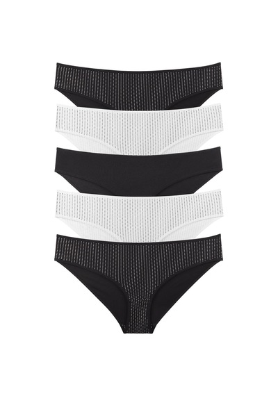 Sensu Kadın Büyük Beden Puantiyeli Model 5'li Slip Külot Set - Kts3066 Karışık