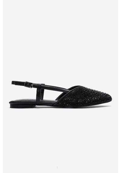 Luvi Shoes Rexton Siyah Taşlı Kadın Sandalet