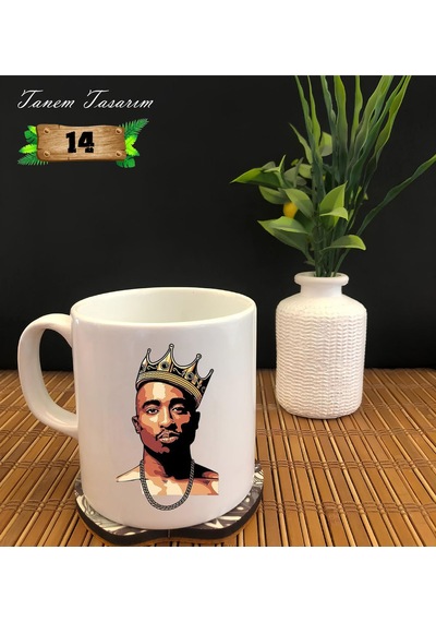 Tupac Shakur Rap - Porselen Kupa Beyaz