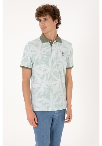 U.S. Polo Assn. Erkek Regular Fit Polo Yaka Su Yeşili Tişört 50306854-VR048