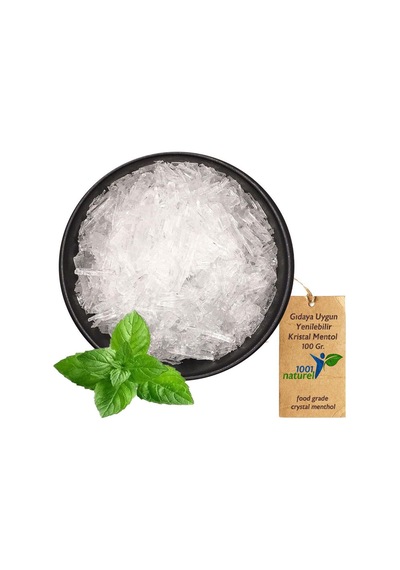 1001naturel Kristal Mentol Gıdaya Uygun Yenilebilir Granul Crystal Menthol 100 G