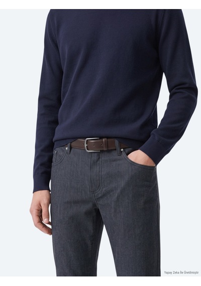 Kip Lacivert Dokuma Regular Fit Casual Pamuk Karışımlı Pantolon Lacivert -