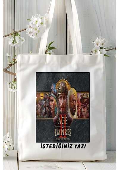 Art Hediye Age Of Empires Oyun Baskılı Omuz Çanta Kişiye Özel Model 6 Çok Renkli