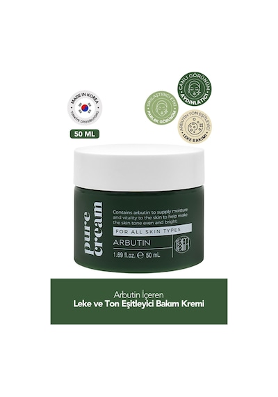Lamelin Arbutin İçeren Leke ve Yüz Bakım Kremi Lamelin Arbutin Pure Cream 50 ML