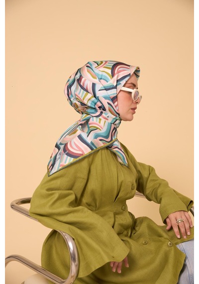 Silk Home Twill İpek Eşarp 11471-25 Su Yeşili, Pembe, Yeşil, Beyaz, Gri