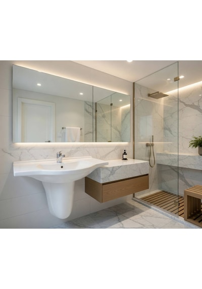 Ece Banyo - Karizma 80 Cm Lavabo Yarım Ayaklı Beyaz Yarım Ayak Dahil - 10kz50080tk