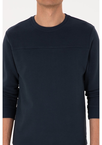U.S. Polo Assn. Erkek Bisiklet Yaka Regular Fit Açık Lacivert İnce Sweatshirt 50315455-VR059