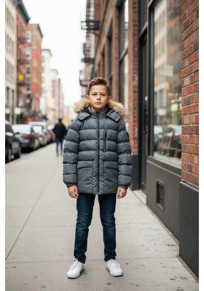 Benitto Kids Erkek Çocuk Şişme Mont 51334 Antrasit