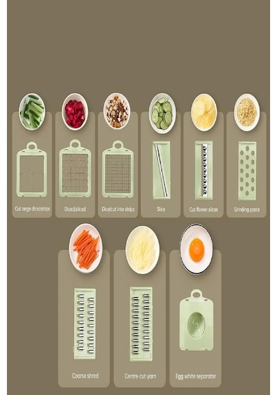 Rende Seti Vegetable Cutter Pro Rende Sebze Doğrayıcı Dilimleyici Hazneli Soğan Küp Kesici Dicer Çok Renkli