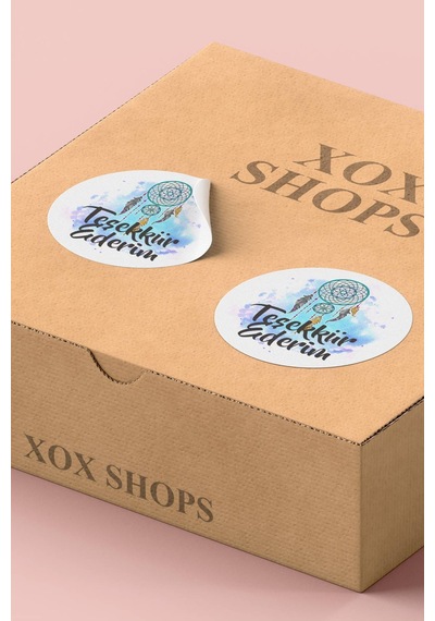 Düş Kapanı Teşekkür Sticker 3x3cm St2372 Çok Renkli