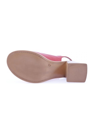 Dgn 12004-22y Kadin Kalin Topuk Sandalet 12004-2108-R0766 Kırmızı