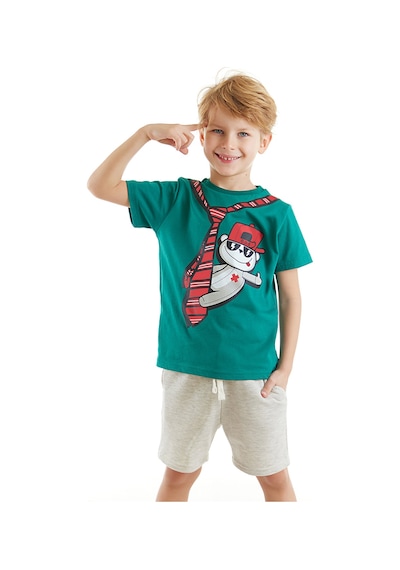 Denokids Kravat Koala Erkek Çocuk T-shirt Şort Takım Çok Renkli