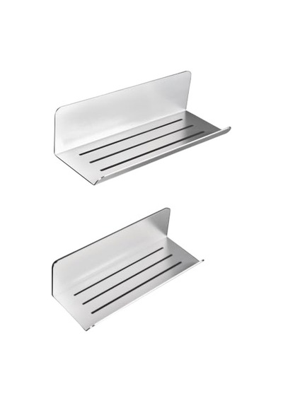 Deltahome Paslanmaz Çelik 2 Adet 24cm Duş Rafı Yapışkanlı Kolay Montaj / Paslanmaz Çelik 304 Kalite - Inox Çok Renkli
