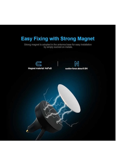 868mhz Dış Mekan Anten Sma Erkek 1 Metre Kablo 26cm 6dbi 50ohm Mıknatıslı Lora Gsm Wifi Sma Rf Sinya