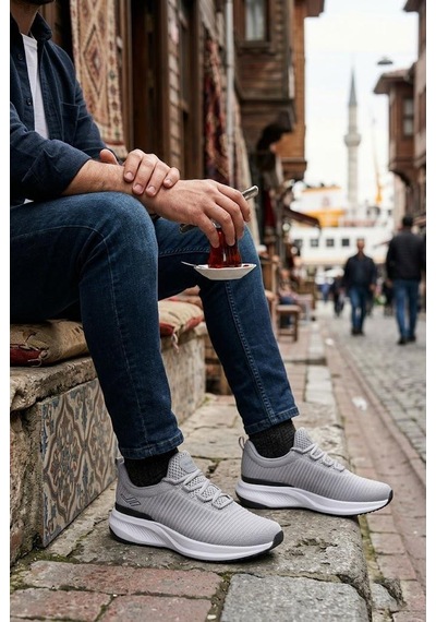 Lescon Volt 4 Flex Rahat Esnek Günlük Yürüyüş Erkek Spor Ayakkabı Gri