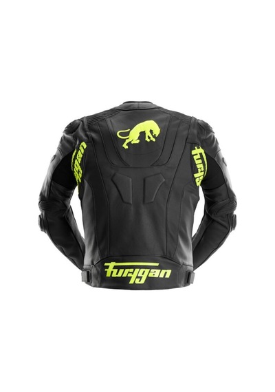 Furygan Raptor Evo 3 Deri Motosiklet Ceketi Siyah Neon Sarı Karışık-Çok Renkli