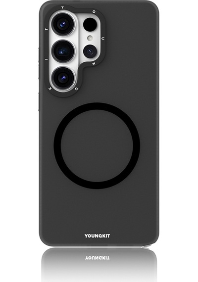 Samsung Uyumlu Galaxy S26 Ultra Kılıf M-safe Şarj Özellikli Youngkit Hidden Sand Serisi Kapak Siyah Siyah