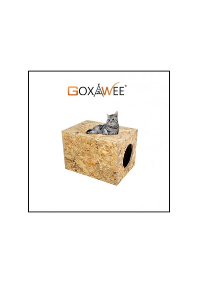 Goxawee Kedi Evi Dış Ortam Uygun Ahşap Kedi Evi Osb 40x30x30 Cm