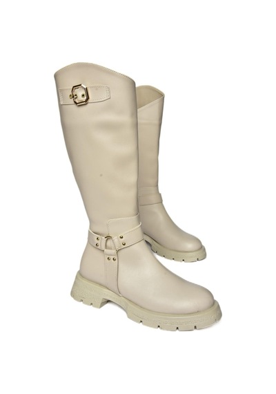Fox Shoes R518296309 Bej Fermuarlı Kadın Çizme Bej