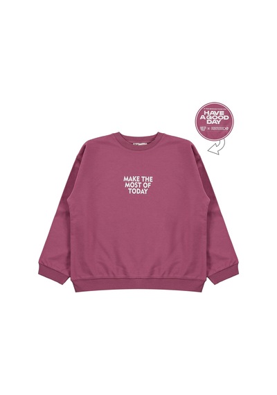 Civil Girls Make The Most Baskılı 10-13 Yaş Sweatshirt - Lila Mürdüm
