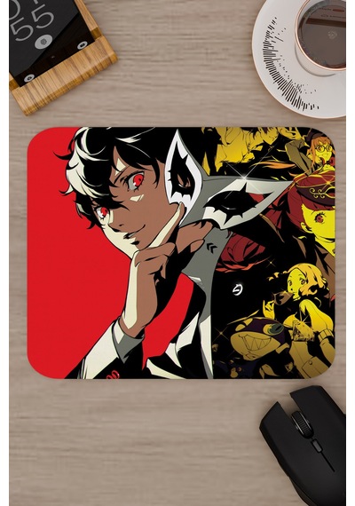 Persona 5 Kaymaz Dikişli Kauçuk Oyuncu Mousepad V1 - 22x18 Gaming Mouse Pad Fare Altlığı