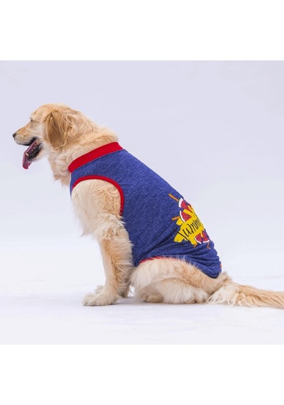 Pawstar Lacivert Summer Time Büyük Köpek Tişörtü Köpek Kıyafeti