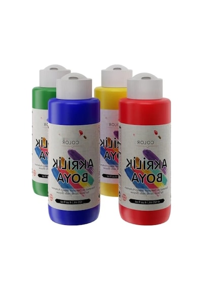 4'lü Ana Renk Akrilik Boya Seti - 120 Ml 0.2 L