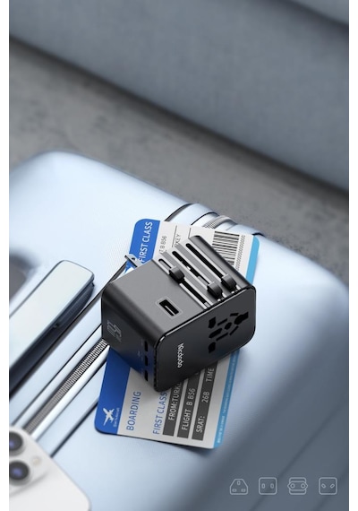Mcdodo Cp-6140 100w 3c1a Universal Seyahat Adaptörü Typec Kablolu Siyah