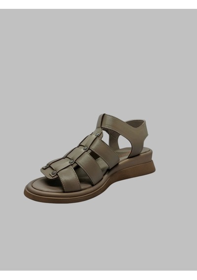 Albini A-10888 Kadın Deri Sandalet Vizon