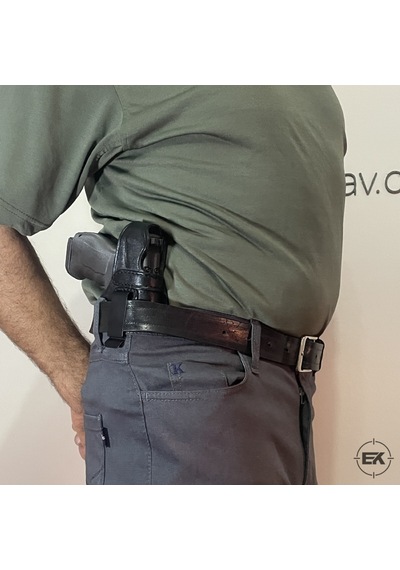 Erolav Sar-9 Ve Tp-9 Uyumlu İç-dış Taşıma Siyah Deri Silah Kılıfı Sarı - Siyah
