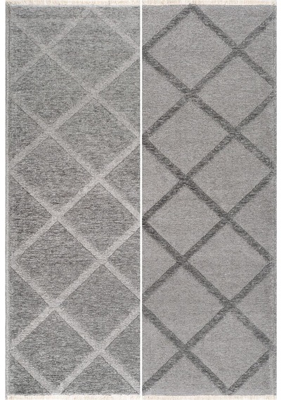 Rodney Vl Yıkanabilir Kaydırmaz Çift Taraf Pamuk Dokuma Beyaz Rix Premium Kalite Kilim K.gümüş