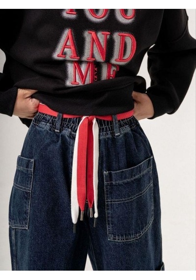 Zekids Kız Çocuk Beli Lastikli Renkli Kemerli Bol Paça Tasarım Kot Pantolon-14769 Lacivert Zekids Kız Çocuk Beli Lastikli Renkli Kemerli Bol Paça Tasarım Kot Pantolon-14769 Lacivert