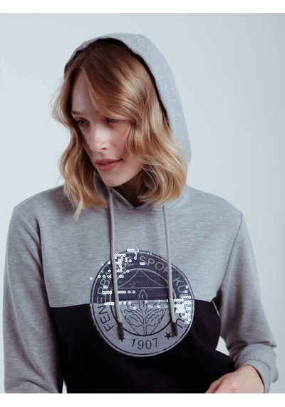 Fenerbahçe Kadın Trıbun Pullu Logo Sweat Lacıvert-gri