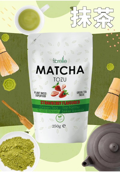 Fibrelle Matcha Çayı Çilek Aromalı 250g