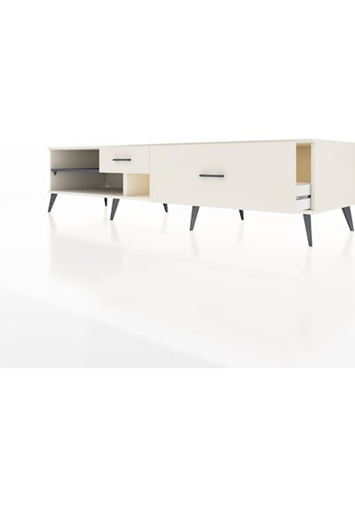 Kronos Tv Ünitesi Tek Raflı 2 Çekmeceli 220x59x51 Aytaşı-antrasit/aytaşı Antrasıt/aytası - Aytası