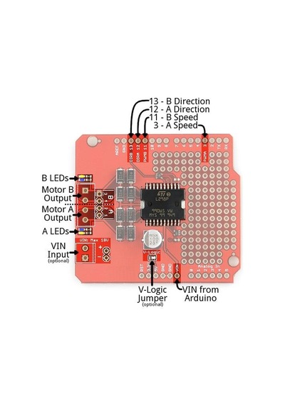 Ardumoto Motor Sürücü Shield - L298P Motor Sürücü Modül