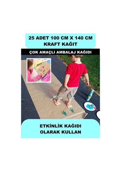 25 Adet 100cm X 140cm 100 Gr. Kraft Ambalaj Kağıdı, Çeyiz Ev Eşyası Hediye Ürün Paketleme, Çocuk Etkinlikleri