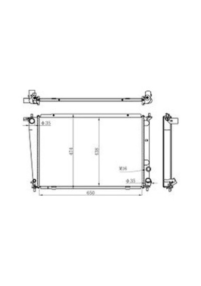 ORIS BHY019026 Radyatör Brazing Kalın Tip Hyundai Starex 2.5 Td 650X438X26 Mek.