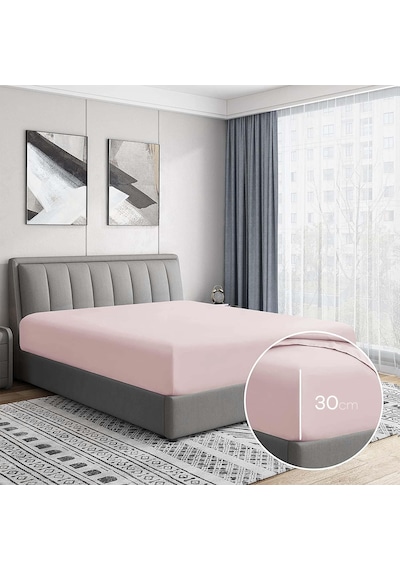 Soley Jersey %100 Pamuk Çift Kişilik 140 X 200 Lastikli Çarşaf Pudra