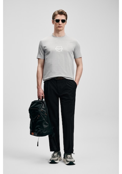 Lufian Thınk Modern Grafik T- Shirt Gri Gri 111020310100150