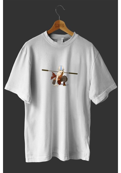 Noıssey -wed Avatar Ang Tasarım Baskılı Oversize T Shirt Beyaz