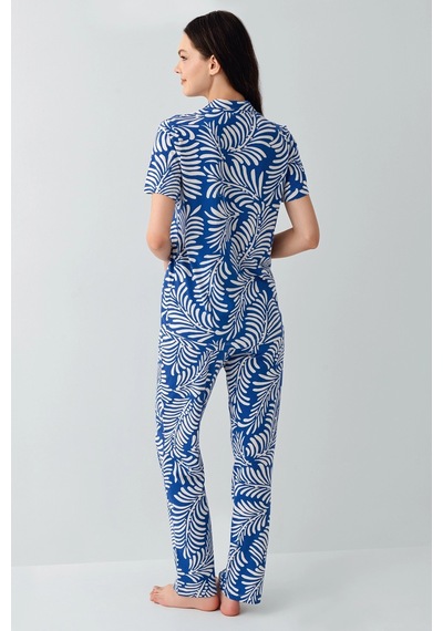 Kocabey Arnetta Ar3607-s Kadın Gömlek Pijama Takım Saks Mavi