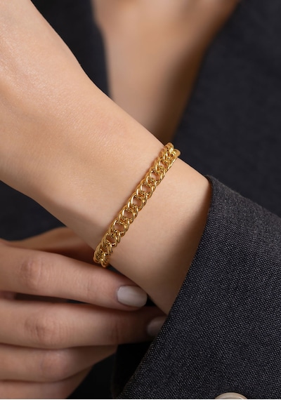 14 Ayar Altın Sık Gurmet Bileklik 6.5 Mm Sarı Altın
