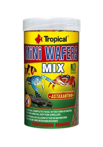 Tropical Mini Wafers Mix 90 G - Vatoz ve Çöpçü Balığı Yemi