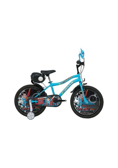 Bisan Nıko Erkek Çocuk Bisikleti 30cm V 20 Jant Açık Mavi Sarı Çok Renkli