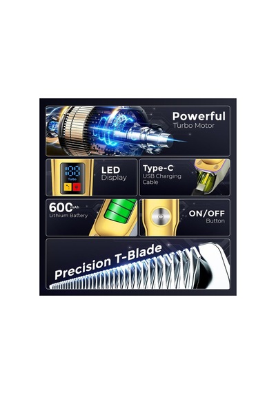 Saç Sakal Tıraş Makinesi Seti Metal Clipper Trimmer Gold V-138 & V-290