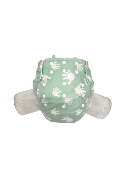 Baby Ybb Yıkanabilir Bebek Bezi Cepli Su Yeşili El Desen 3kg-12kg Standart